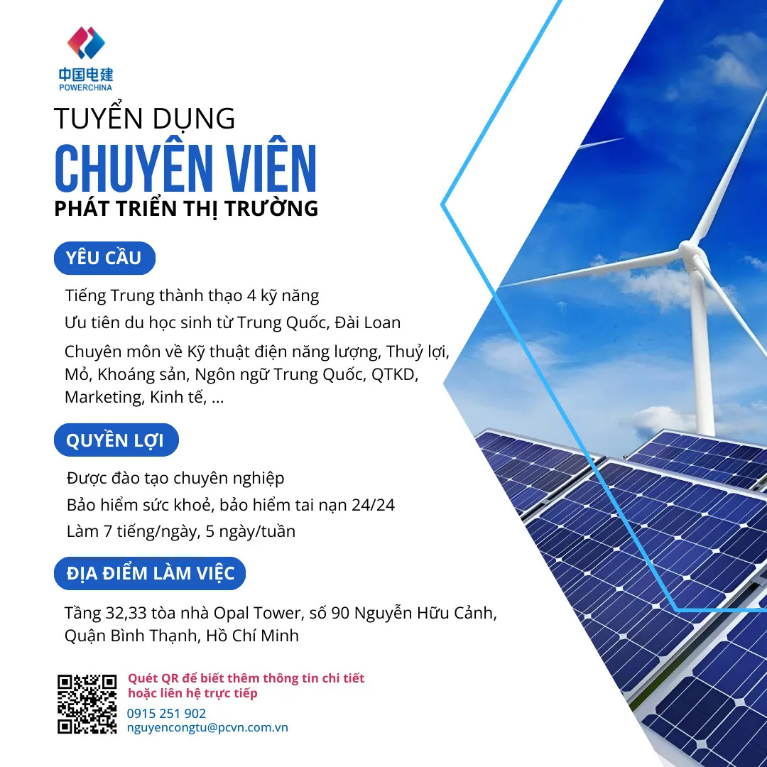 TUYỂN DỤNG CHUYÊN VIÊN PHÁT TRIỂN THỊ TRƯỜNG